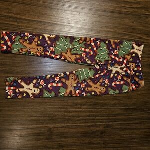 LuLaRoe Kids Leggings with Gingerbread and Tree Print
